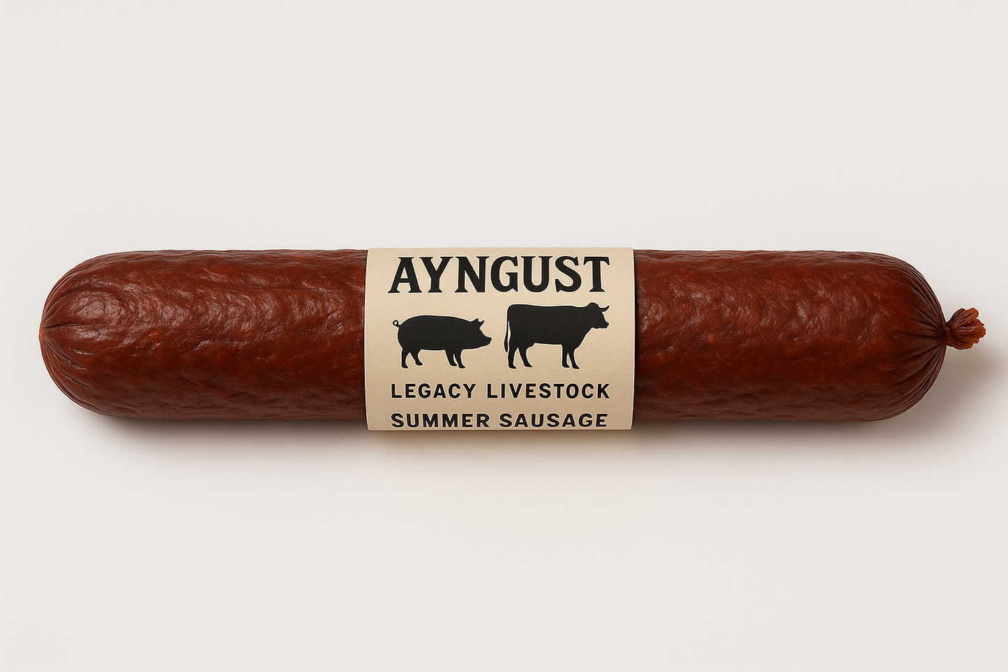 keep the label but make the tube of sausage longer